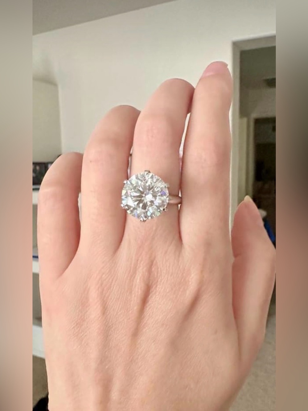 10 CT Moissanite Engagement Ring D VVS1 925 Sterling Silver 18K White Gold